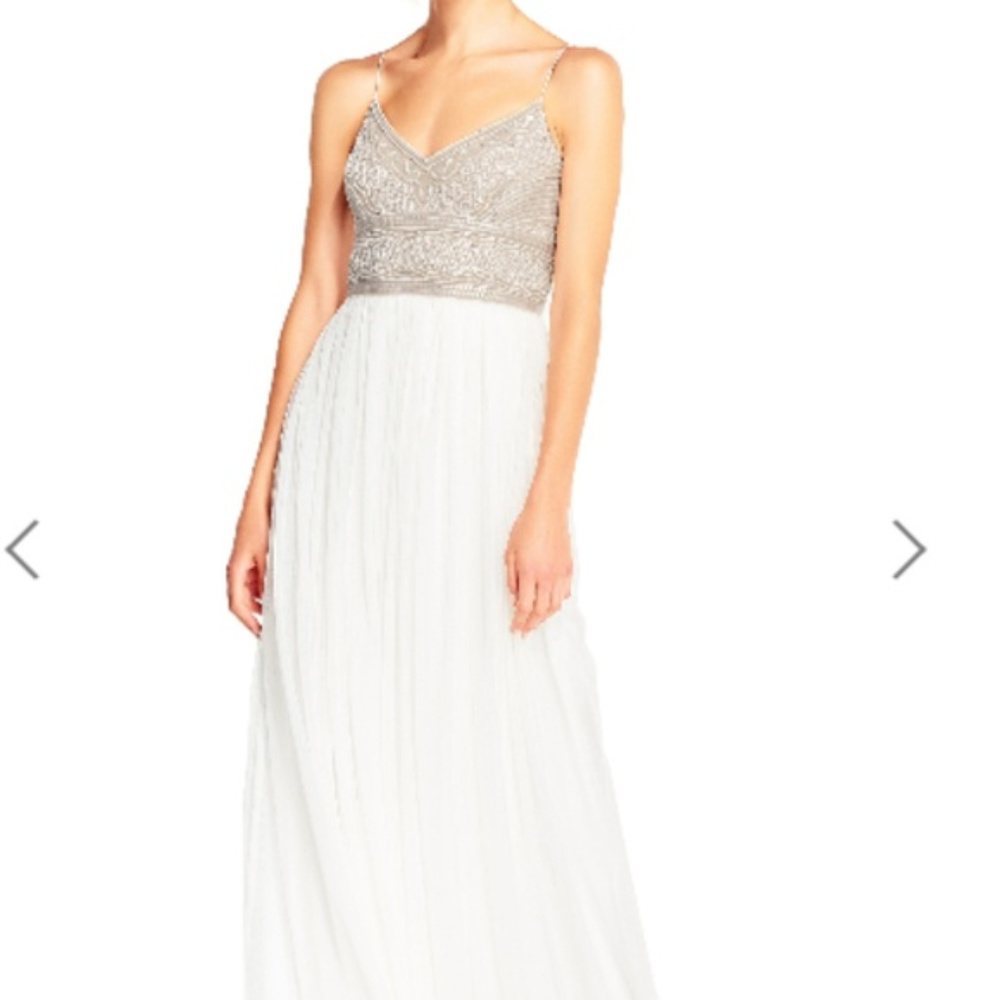 Adrianna Papell beaded bodice Formal wedding Sz. 4 - Picture 5 of 7